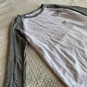 Vans Gray and White Baseball T Shirt
